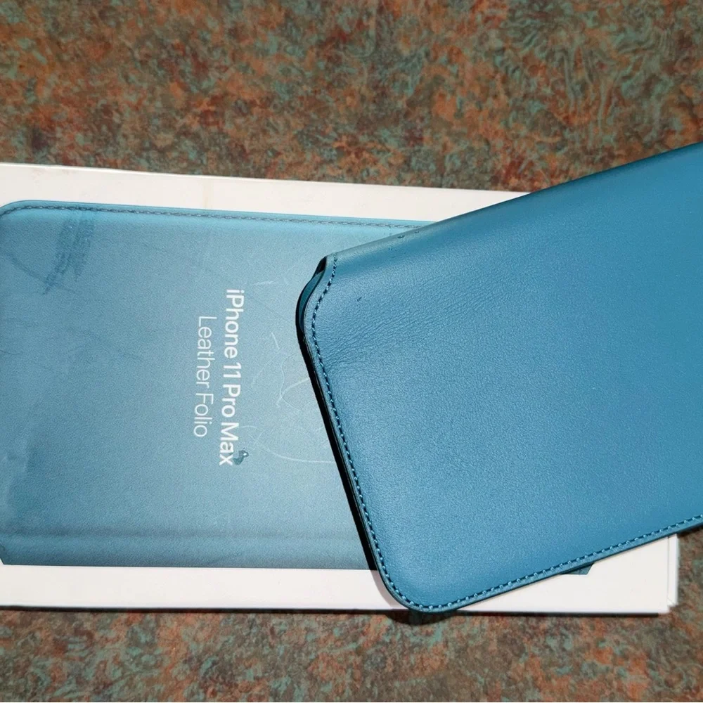 Apple iPhone 11 Pro‎ Max Leather Folio - greenish blue Brand NEW